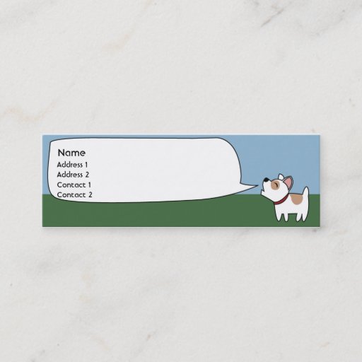 Customizable Barking Dog - Skinny Business Card Template