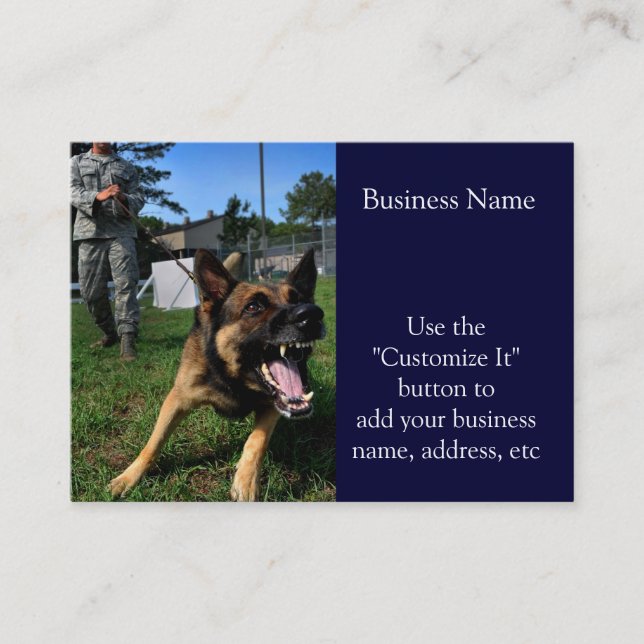 Barking German Shepherd Business Card (Front)