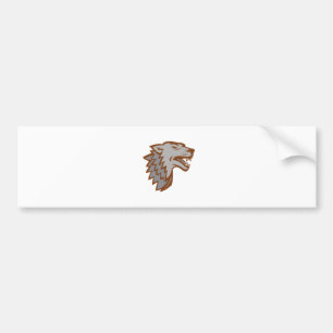 Barking Gray Wolf Icon Bumper Sticker