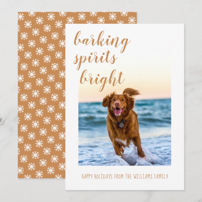 Barking Spirits Bright Your Dog Photo Holiday (Front/Back)