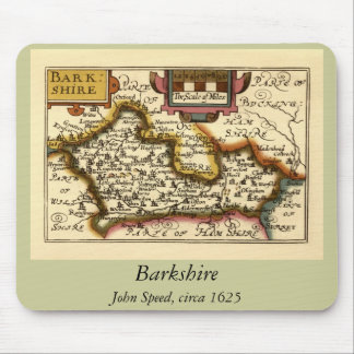 "Barkshire" Berkshire County Map, England Mouse Pad