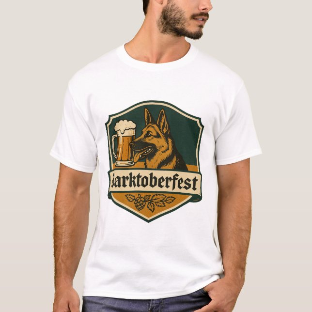 "Barktoberfest" Funny German Shepherd T-Shirt (Front)