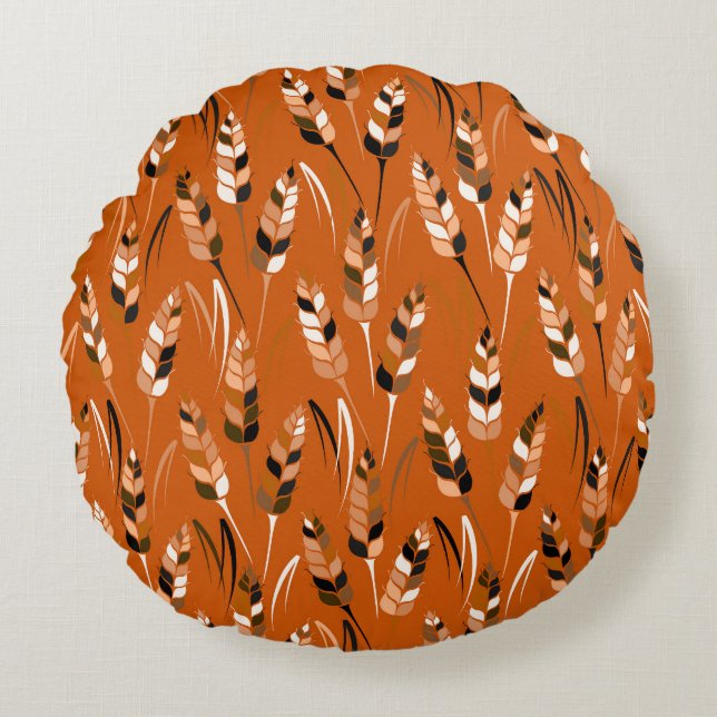 Barley Corn Organic Bread Background Round Pillow (Front)