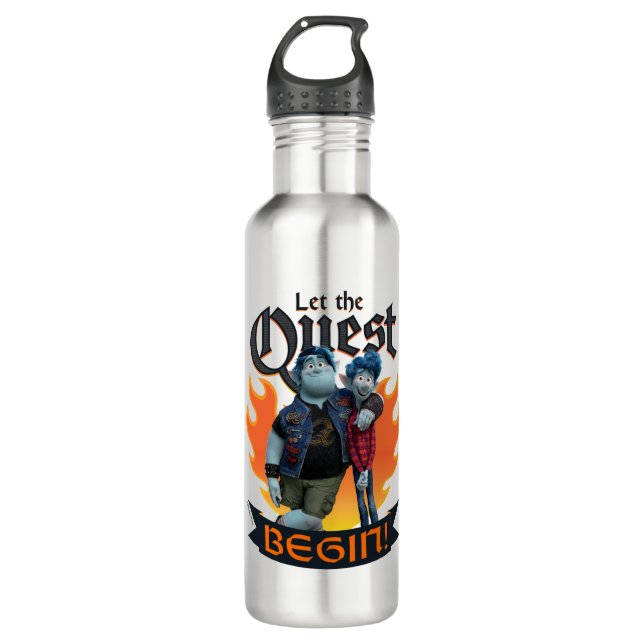 Barley & Ian - Let the Quest Begin Stainless Steel Water Bottle (Front)