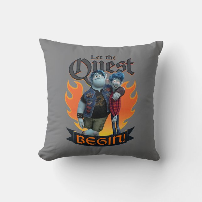 Barley & Ian - Let the Quest Begin Throw Pillow (Front)