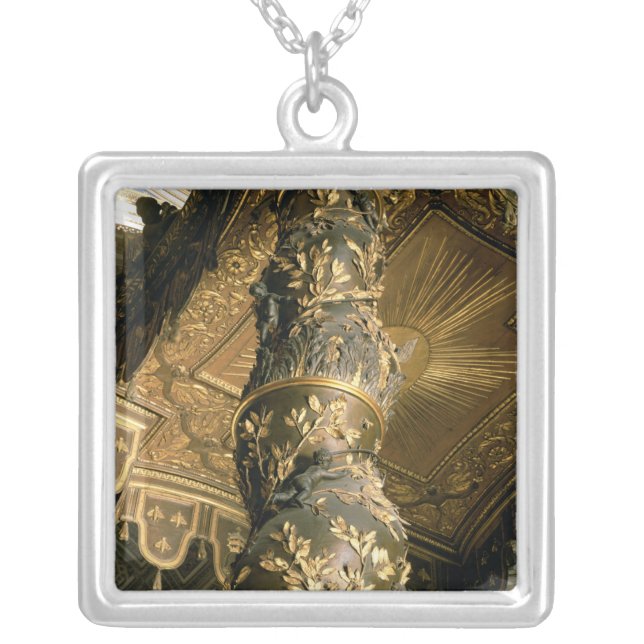 Barley sugar column from the Baldacchino Silver Plated Necklace (Front)