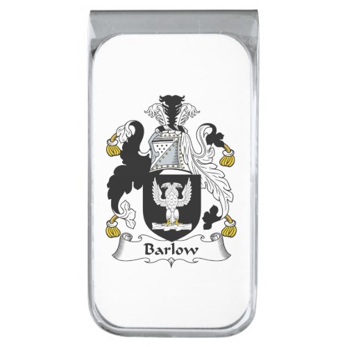 Barlow Family Crest Silver Finish Money Clip