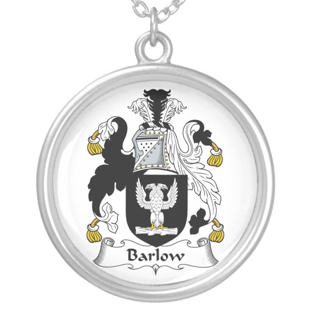 Barlow Family Crest Silver Plated Necklace (Front)