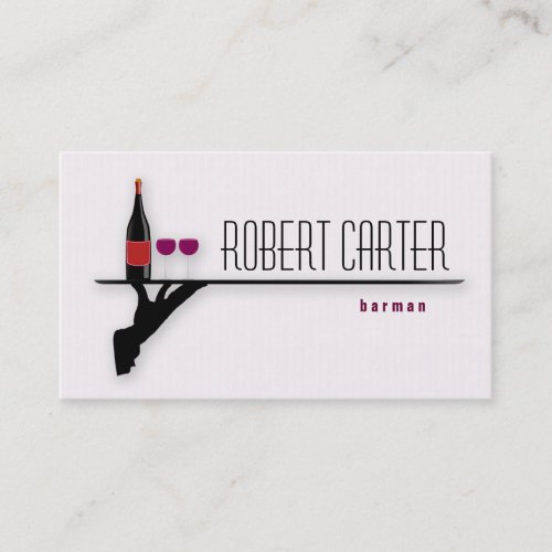 Barman Bar Waitress Cocktail Winery Wine Sommelier Business Card