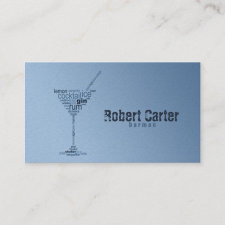 Barman Cocktail Bar Pub Club Glass Martini Card