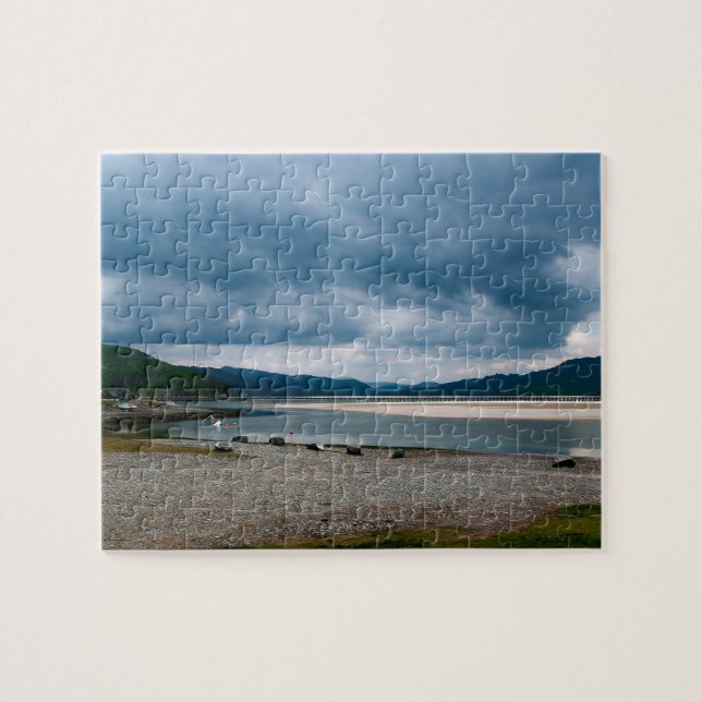 Barmouth Viaduct and River Mawddach Estuary Jigsaw Puzzle (Horizontal)