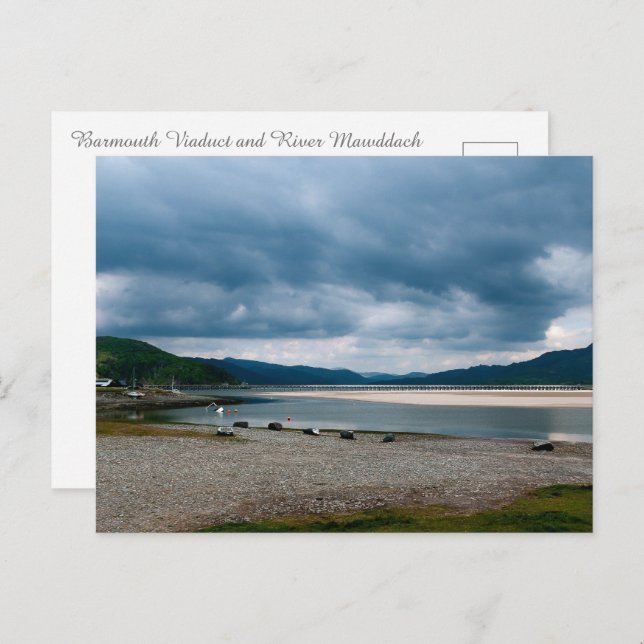Barmouth Viaduct and River Mawddach Estuary  Postcard (Front/Back)