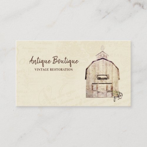 Barn and Bicycle Vintage Restoration Business Card