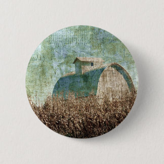 Barn and Corn Field near harvest time Pinback Button