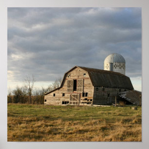 Barn and Silo Canvas Print