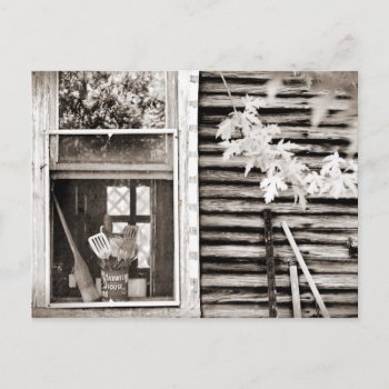 Barn Antique Farm Old Window Postcard by camcguire at Zazzle