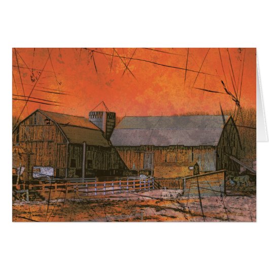 Barn at Sunset Cards (Front Horizontal)