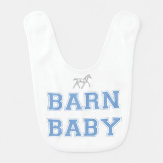 Barn Baby Bib - Blue