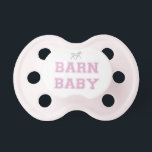 Barn Baby Pacifier - Pink<br><div class="desc">Some things are preordained from birth - and often that is the love of horses that is passed from parent to child! Get your baby their barn gear early with these Barn Baby pacifiers.</div>