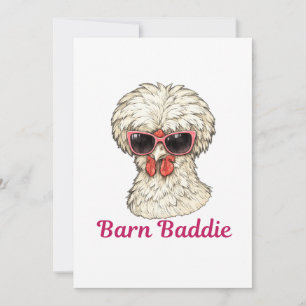 Barn Baddie Funny Glam Chicken in Pink Sunglasses Holiday Card