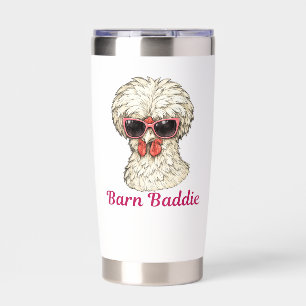 Barn Baddie Funny Glam Chicken in Pink Sunglasses  Insulated Tumbler
