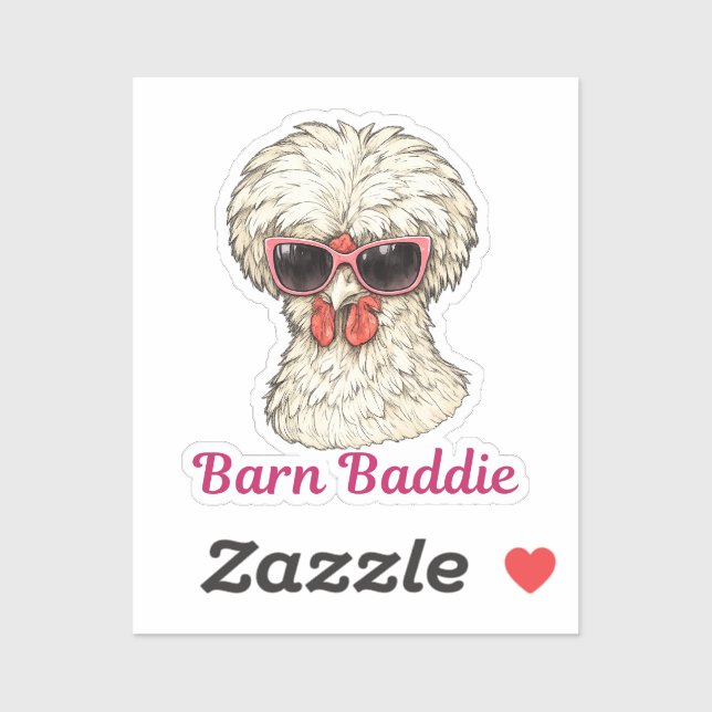 Barn Baddie Funny Glam Chicken in Pink Sunglasses  Sticker (Sheet)