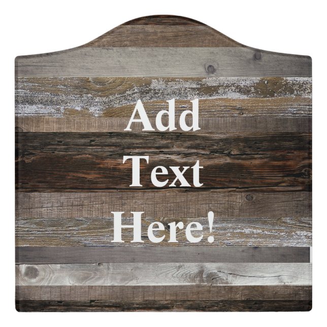 Barn Board Reclaimed Wood Rustic Wood Door Sign (Large Crest Front)