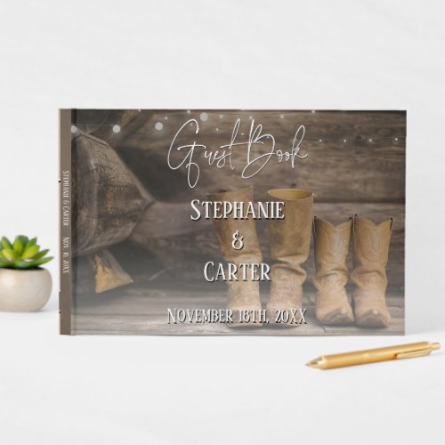 Barn Boots Rustic Wedding Guest Book