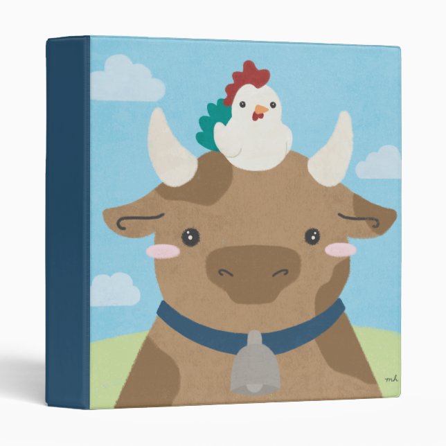 Barn Buddies - Cow & Chick 3 Ring Binder (Front/Spine)