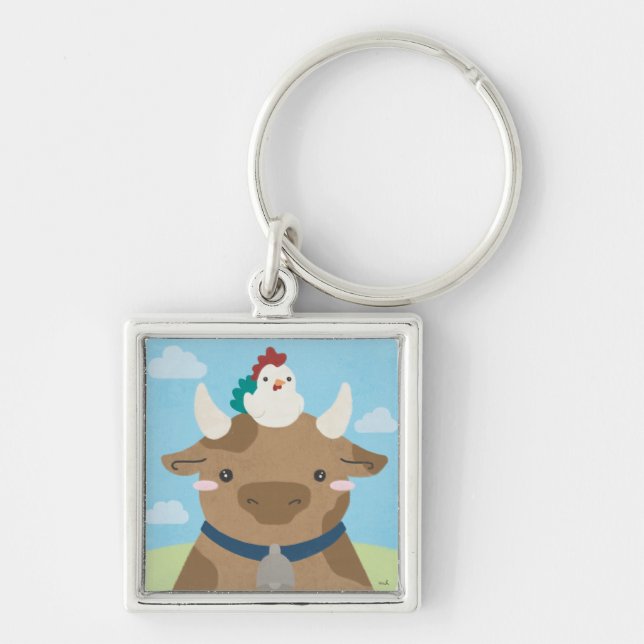 Barn Buddies - Cow & Chick Keychain (Front)