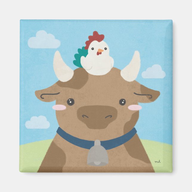 Barn Buddies - Cow & Chick Magnet (Front)