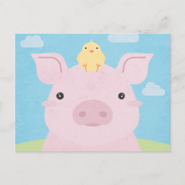 Barn Buddies - Piglet & Chick Postcard (Front)