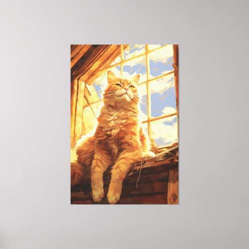 Barn Cat Beauty Vibrant Colors Cat Painting Canvas Print