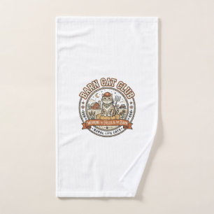 Barn Cat Club Cat Farmer Farm Animal Mashup Cat Vi Hand Towel