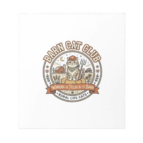 Barn Cat Club Cat Farmer Farm Animal Mashup Cat Vi Notepad