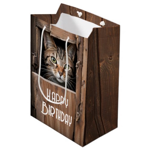 Barn Cat For Birthday Medium Gift Bag