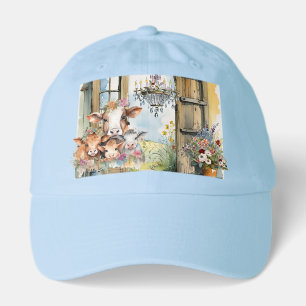 Barn Chandelier with Cows and Flowers Hat