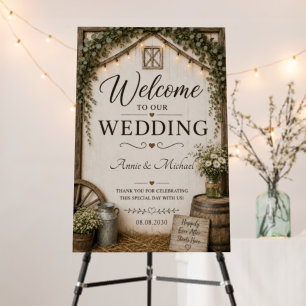 Barn Country Wedding Welcome Sign