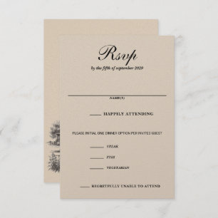 Barn Couple Food Choices RSVP Card