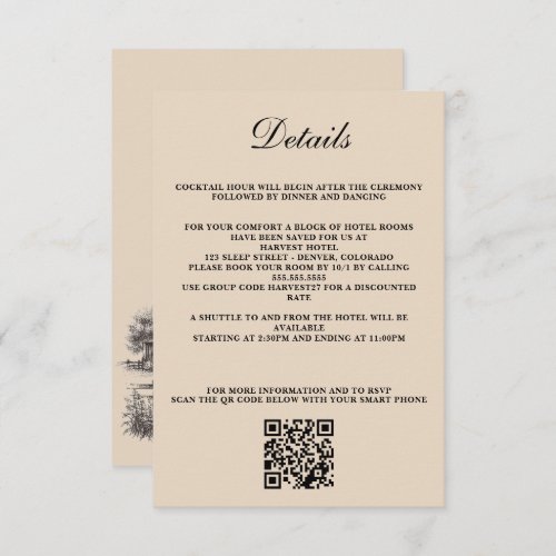 Barn Couple QR Code and Details Enclosure Card