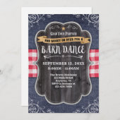 Barn Dance Denim Wood Rustic Invitation (Front/Back)