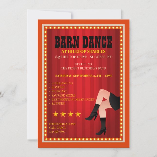 Barn Dance Invitations (Front)