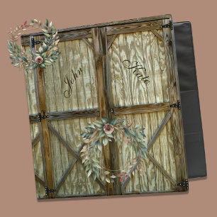 Barn Door and Rose Floral Cowboy Wedding Binder