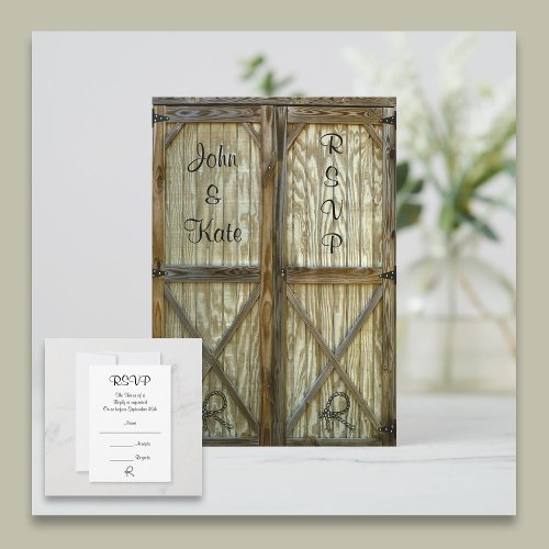 Barn Door Country Wedding RSVP