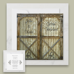 Barn Door Cowboy Western Wedding Invitation