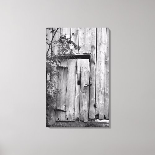 Barn Door in Black and White Canvas Print