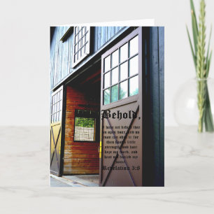 Barn Door Perspective, Revelation 3:8 Letterpress Thank You Card