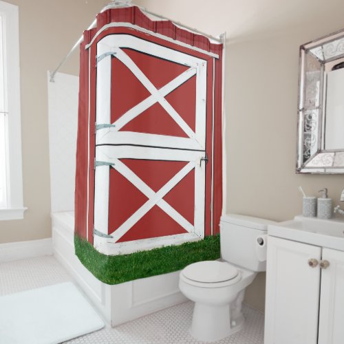 Barn Door Photo Print Farm Theme C_decsription Shower Curtain