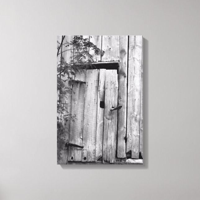 Barn Door with Tree Canvas Print (Front)