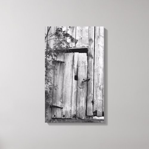 Barn Door with Tree Canvas Print